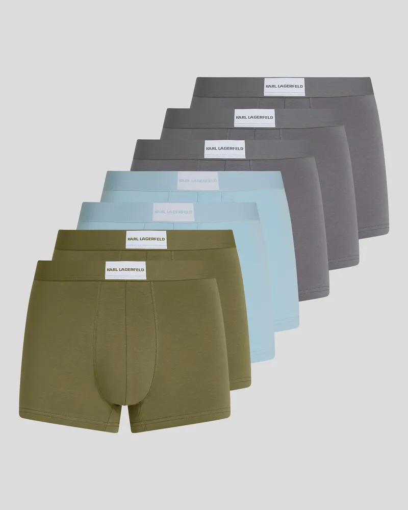 Karl Lagerfeld Boxershorts Mit Logo – 7-pack, Mann, Olive-Klarer Himmel-Excalibur, Größe Olive-klarer