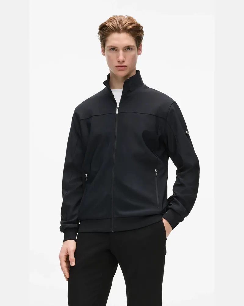Karl Lagerfeld Jacke Mit Reißverschluss Und Einsätzen, Herren, Schwarz, Größe Schwarz