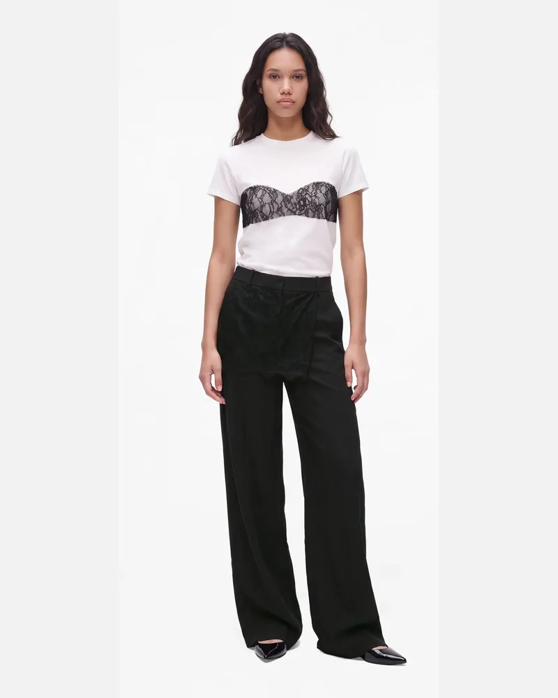 Karl Lagerfeld Hosen Mit Spitzenlagen, Female, Schwarz, Size Black