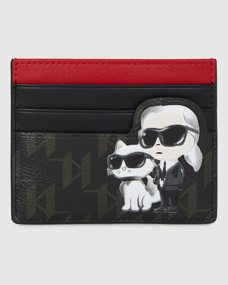 Karl Lagerfeld Ikon Monogram Kartenetui, Damen, Zeder, Größe Zeder