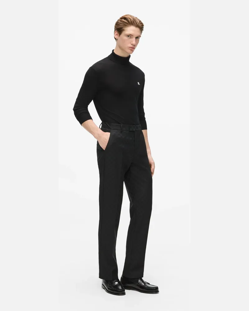 Karl Lagerfeld Hose Mit Monogramm-karomuster, Herren, Schwarz, Größe Schwarz