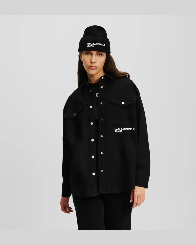 Karl Lagerfeld Überhemd, Frau, Schwarz, Größe Schwarz
