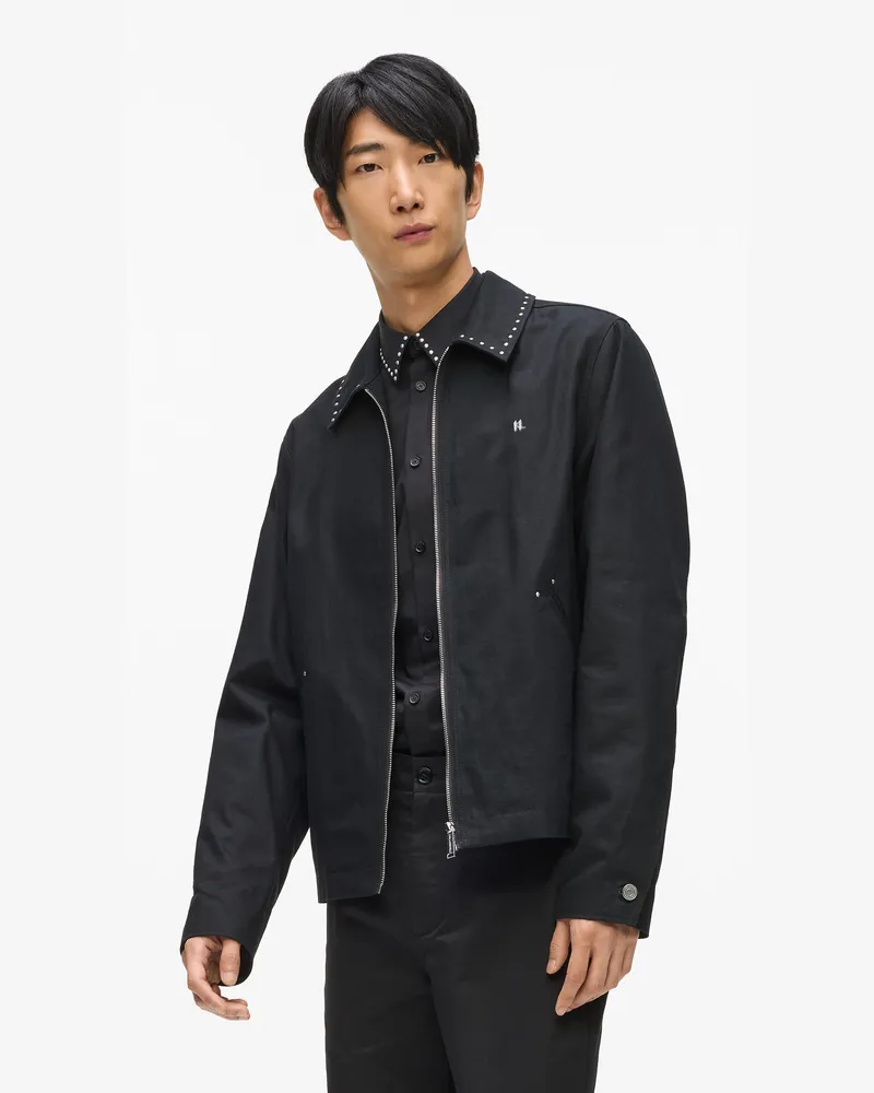 Karl Lagerfeld Karl Dna-jacke Mit Nieten, Herren, Schwarz, Größe Schwarz