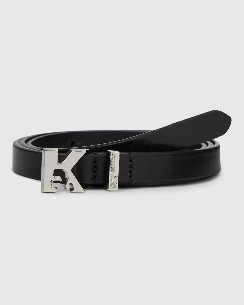 Karl Lagerfeld Ledergürtel Mit K-logo, Damen, Schwarz, Größe Schwarz