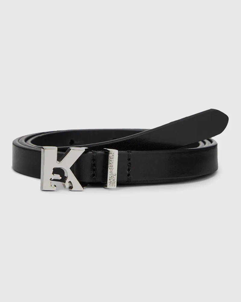 Karl Lagerfeld Ledergürtel Mit K-logo, Damen, Schwarz, Größe Schwarz