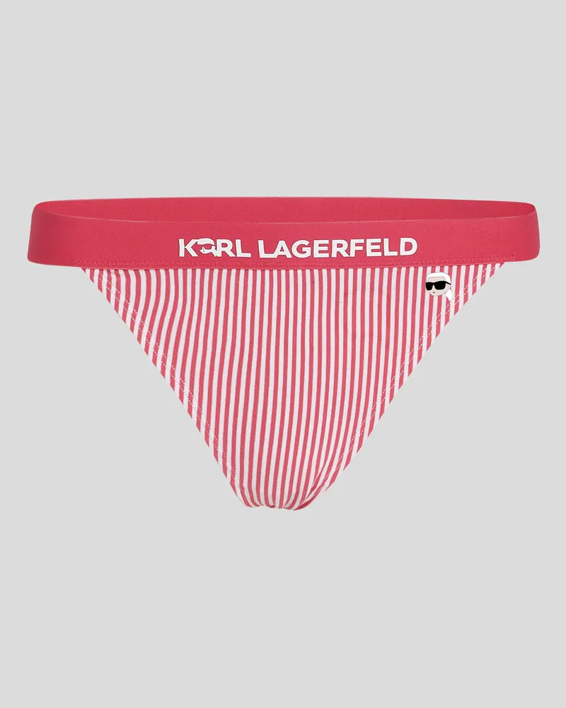 Karl Lagerfeld Gestreifter Ikon Slip, Frau, Himbeere-Weiß gestreift, Größe Himbeere-weiß
