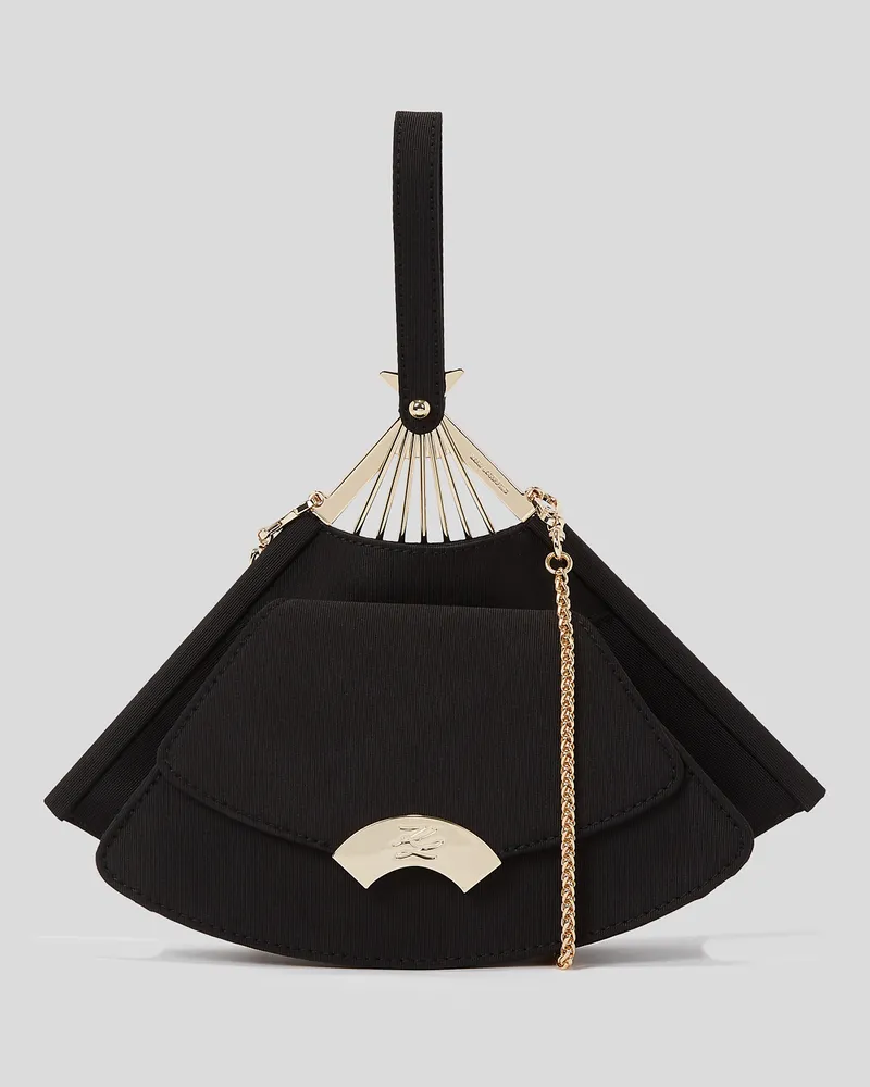Karl Lagerfeld Kl Studio Fächer-clutch, Frau, Schwarz/Gold, Größe Schwarz