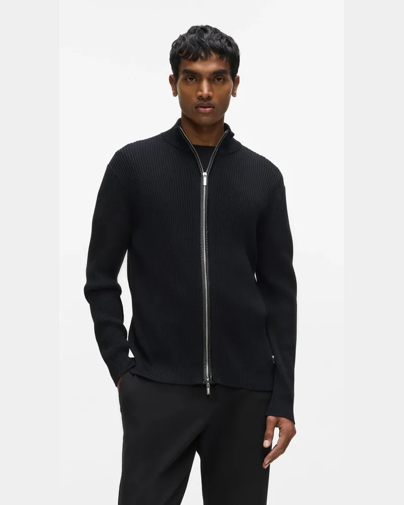 Karl Lagerfeld Strickjacke Mit Reißverschluss, Herren, Schwarz, Größe Schwarz