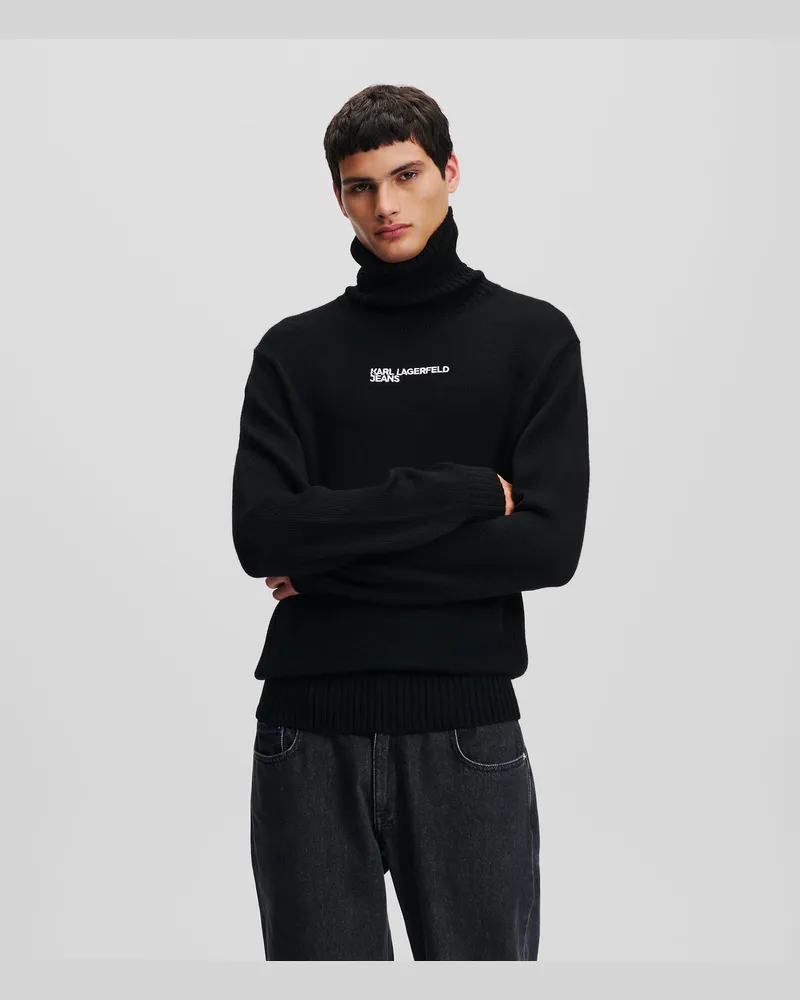 Karl Lagerfeld Klj rollkragenpullover, Mann, Schwarz Schwarz