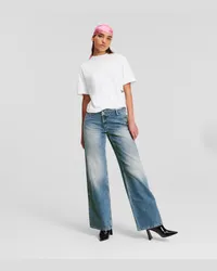 Karl Lagerfeld Klj lässige Jeans mit mittelhoher Taille und Wickelbund, Frau, Green Cast Blue Green