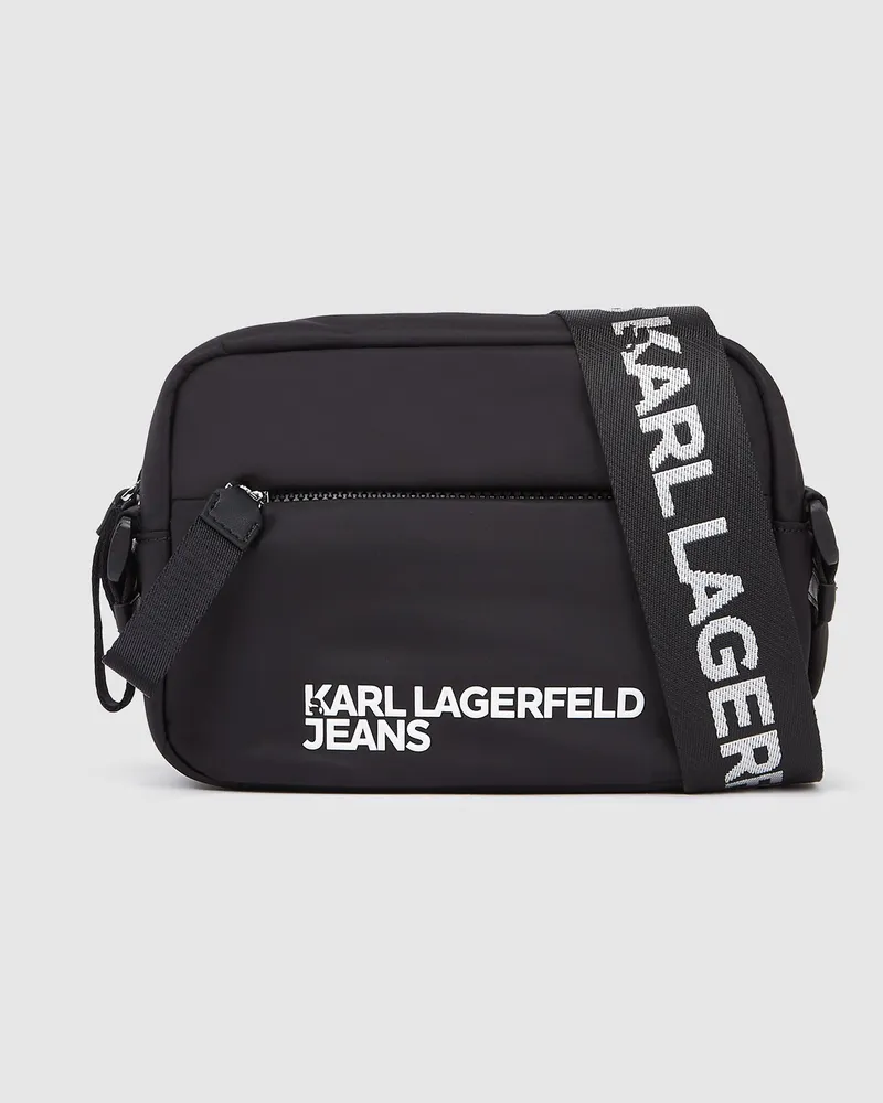 Karl Lagerfeld Umhängetasche Aus Nylon Mit Logo, Damen, Schwarz, Größe Schwarz