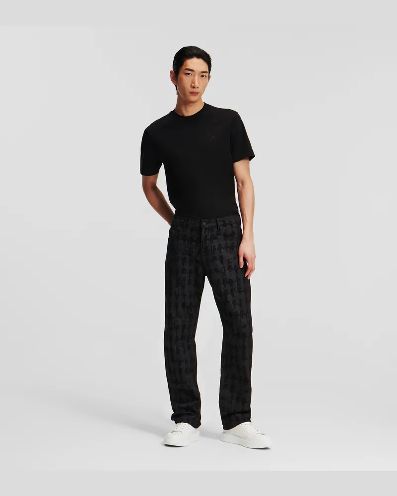 Karl Lagerfeld Kameo Gerade Jeans, Mann, Schwarzes Denim Kameo, Größe Schwarzes