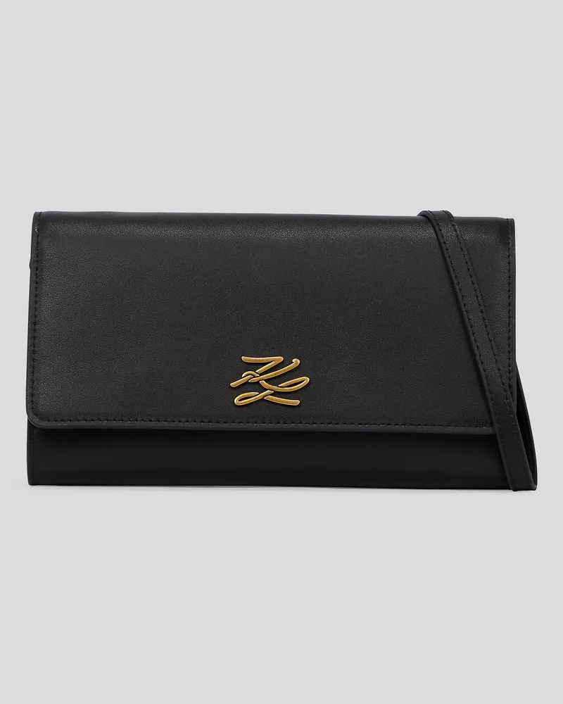 Karl Lagerfeld K/autograph portemonnaie Zum Umhängen, Frau, Schwarz/Gold, Größe Schwarz