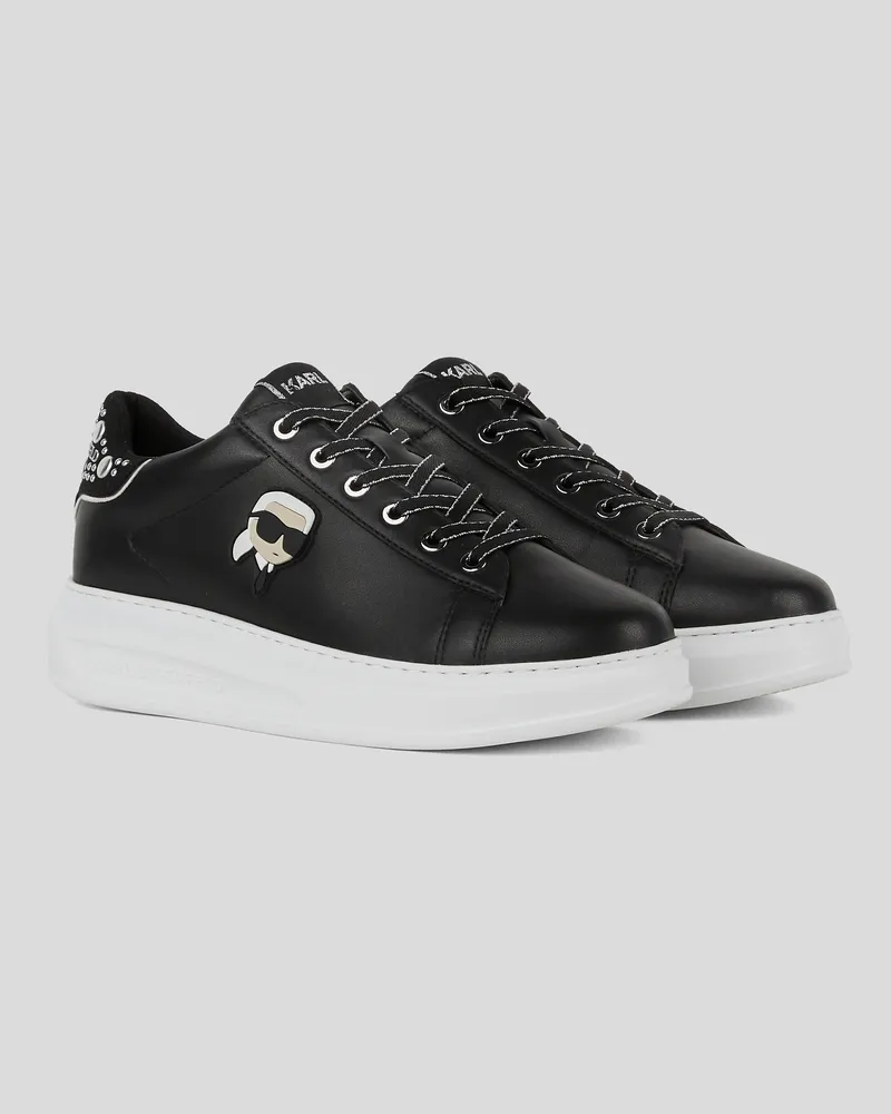 Karl Lagerfeld Ikon nft Kapri Sneakersmit Spiegel-nieten, Frau, Schwarz/Silber, Größe Schwarz