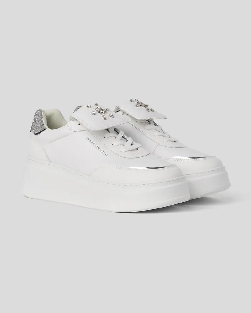 Karl Lagerfeld Anakapri Florastone-sneakers, Damen, Weiss, Größe Weiss