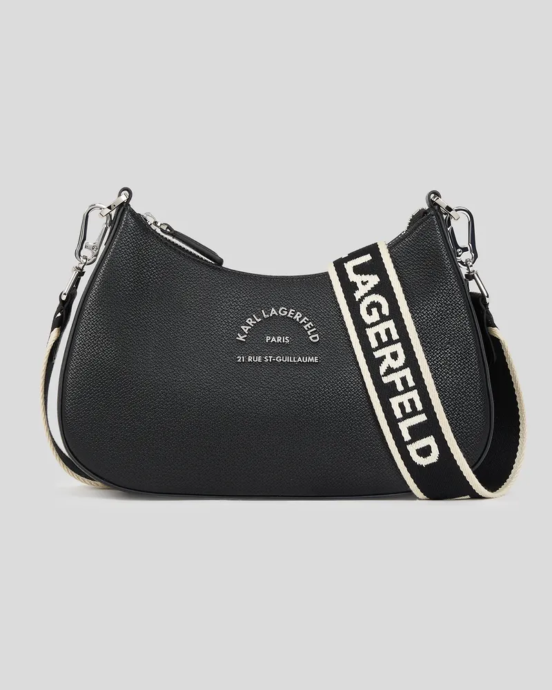 Karl Lagerfeld Rue St-guillaume Metall-schultertasche, Frau, Schwarz, Größe Schwarz