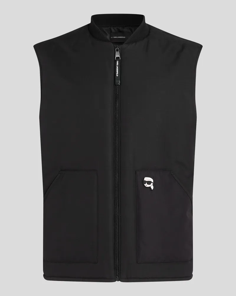 Karl Lagerfeld Ikon Wattierte Weste, Mann, Schwarz, Größe Schwarz