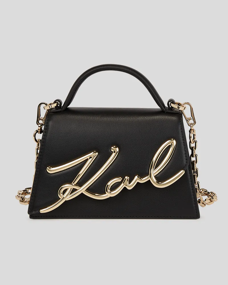 Karl Lagerfeld K/signature Kleine Umhängetasche, Frau, Schwarz/Gold, Größe Schwarz