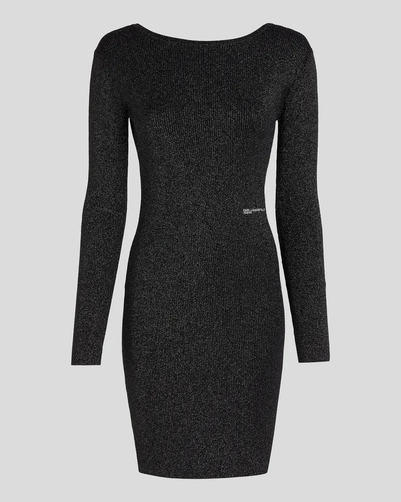 Karl Lagerfeld Glitzerkleid Mit Offener Rückenpartie, Frau, Schwarz, Größe Schwarz