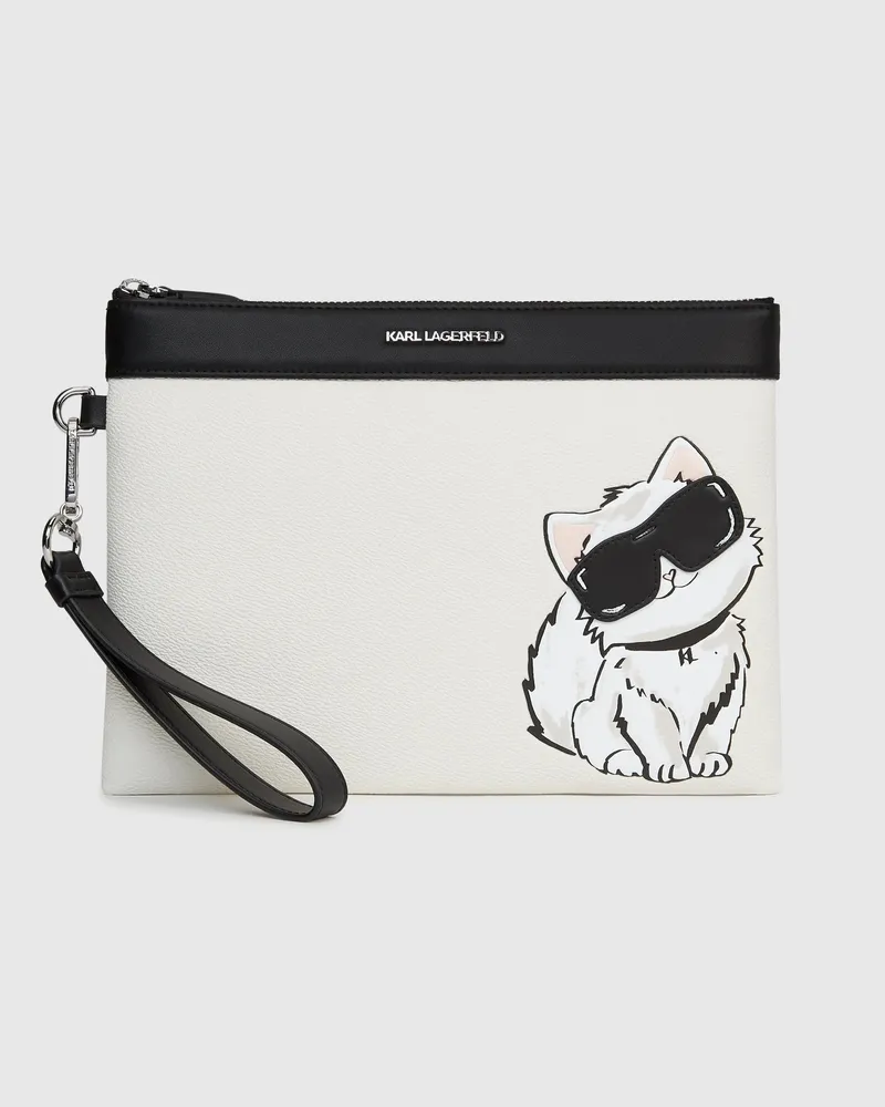 Karl Lagerfeld Ikon Choupette Beutel, Damen, Off White, Größe Off