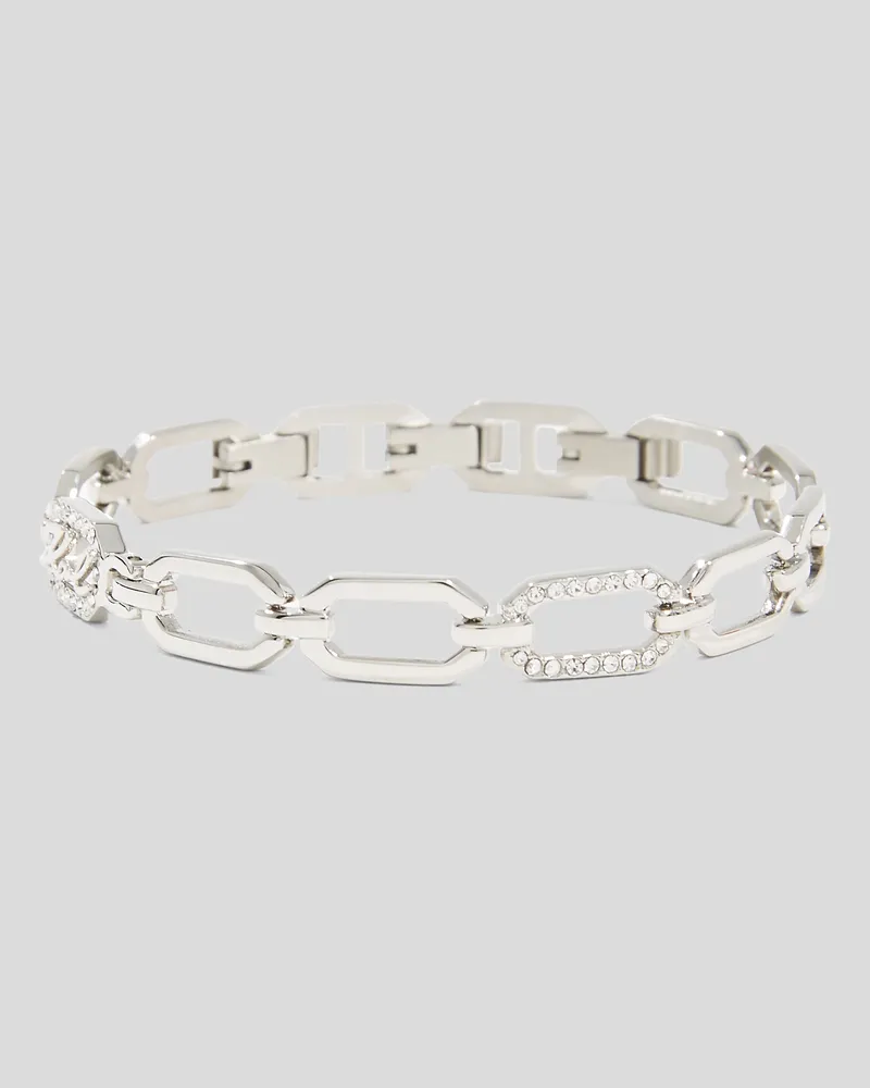 Karl Lagerfeld Signature Pavé-kettenarmband, Frau, Silver, Größe Silver