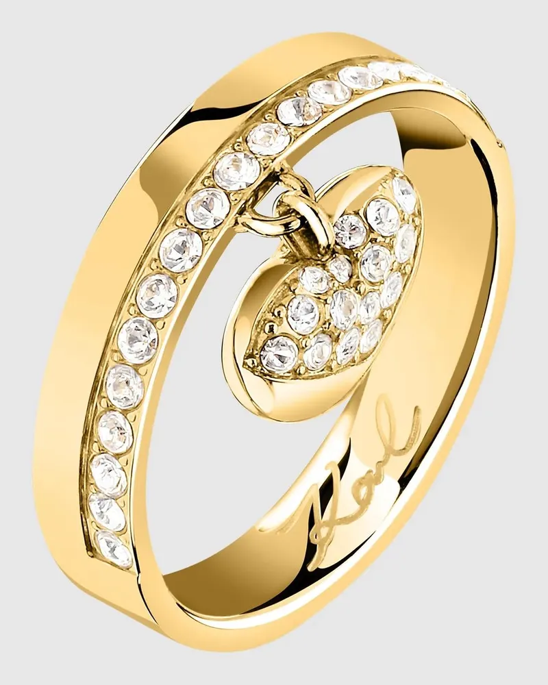 Karl Lagerfeld Ring Mit Herzanhänger, Damen, Gold, Größe Gold
