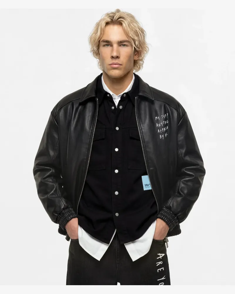 Karl Lagerfeld Klj X Pietro Terzini Kunstlederjacke, Male, Schwarz, Size Black
