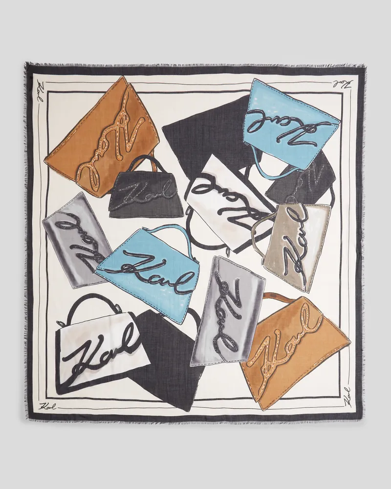 Karl Lagerfeld K/signature schal Mit Taschen-motiven, Frau, Dunkles stilles Wasser, Größe Dunkles