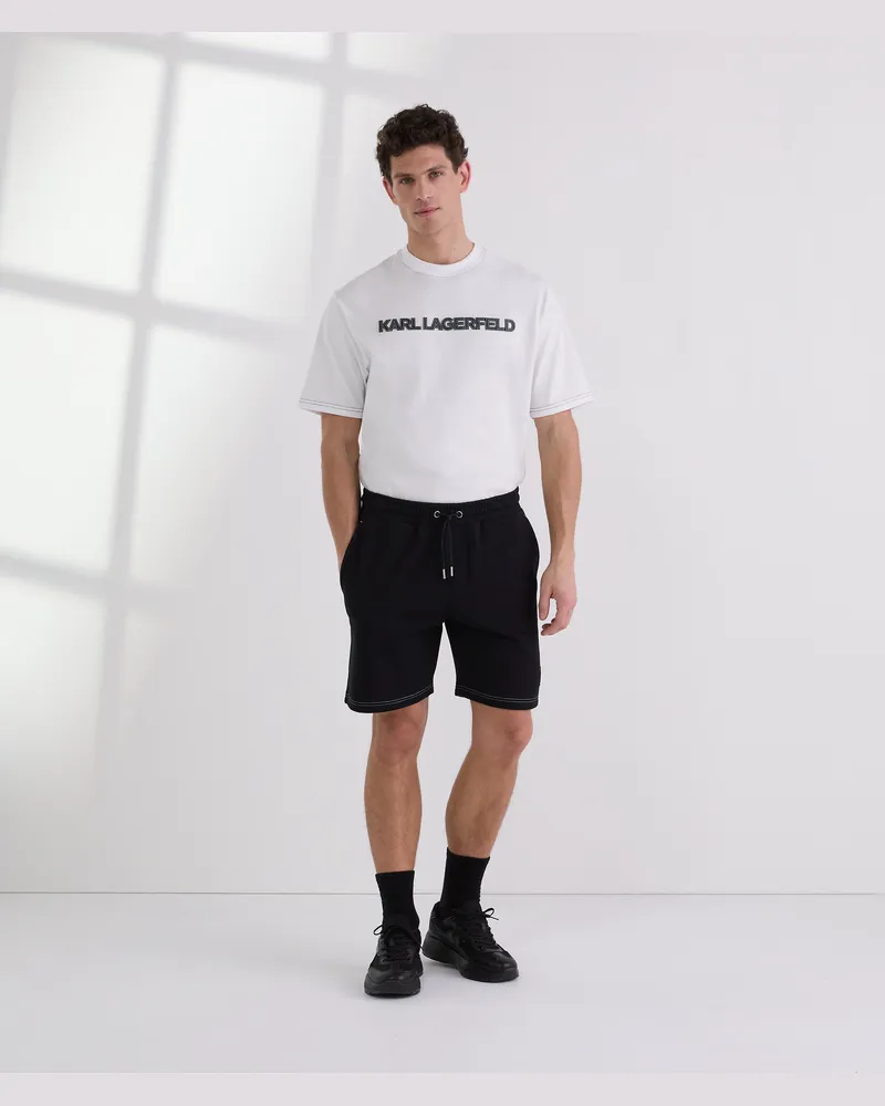 Karl Lagerfeld Shorts Mit Kontrastnähten, Mann, Schwarz, Größe Schwarz