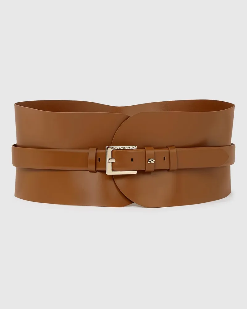Karl Lagerfeld K/essential Gürtel, Damen, Dunkles Tan, Größe Dunkles