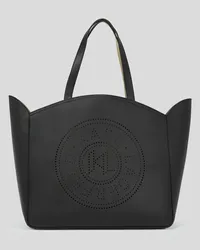 Karl Lagerfeld K/circle Grosse Tote-bag mit Lochmuster, Frau, Schwarz Schwarz