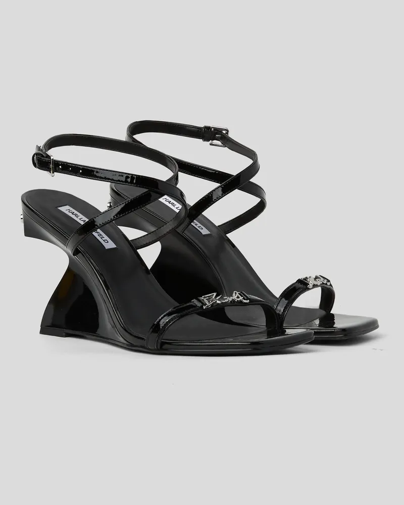Karl Lagerfeld Signature Waverly Schuhe Mit Keilabsatz, Frau, Schwarz, Größe Schwarz