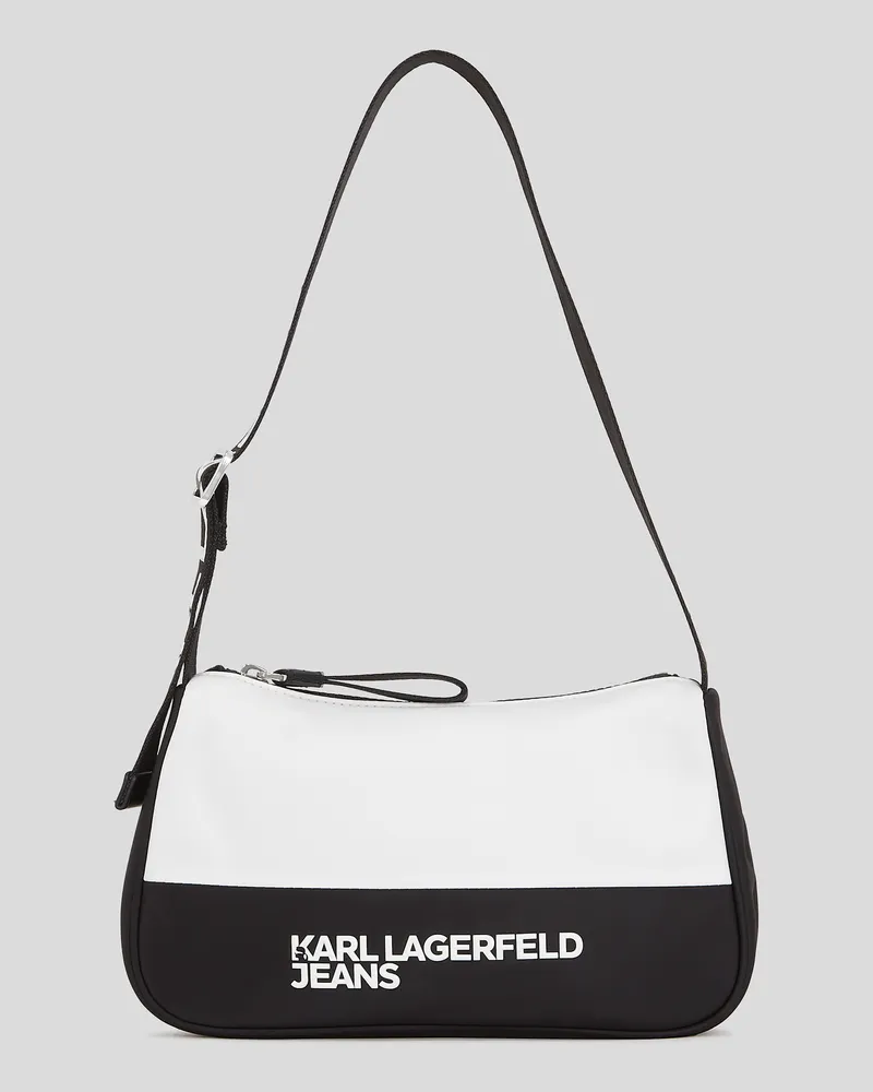 Karl Lagerfeld Schultertasche Aus Nylon, Frau, Weiss/Schwarz, Größe Weiss