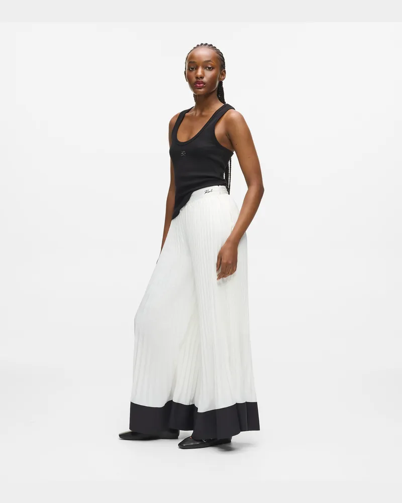 Karl Lagerfeld Weit Geschnittene Faltenhose, Damen, Pristine, Größe Pristine
