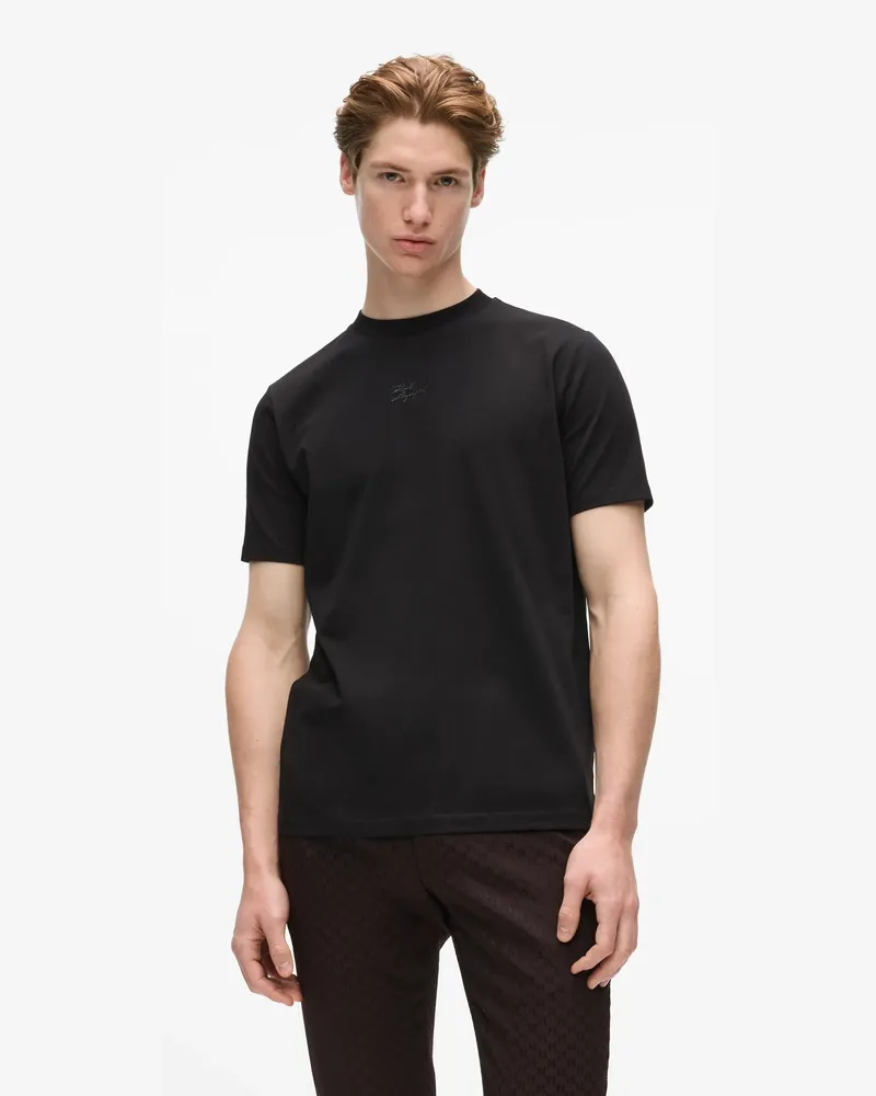 Karl Lagerfeld T-shirt Mit Rundhalsausschnitt, Herren, Schwarz, Größe Schwarz