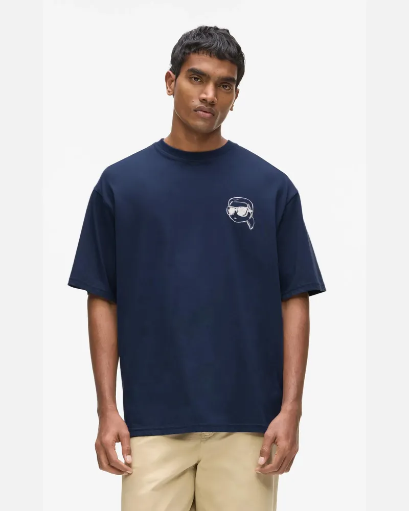Karl Lagerfeld Ikon t-shirt, Herren, Mittelalterliches Blau, Größe Mittelalterliches