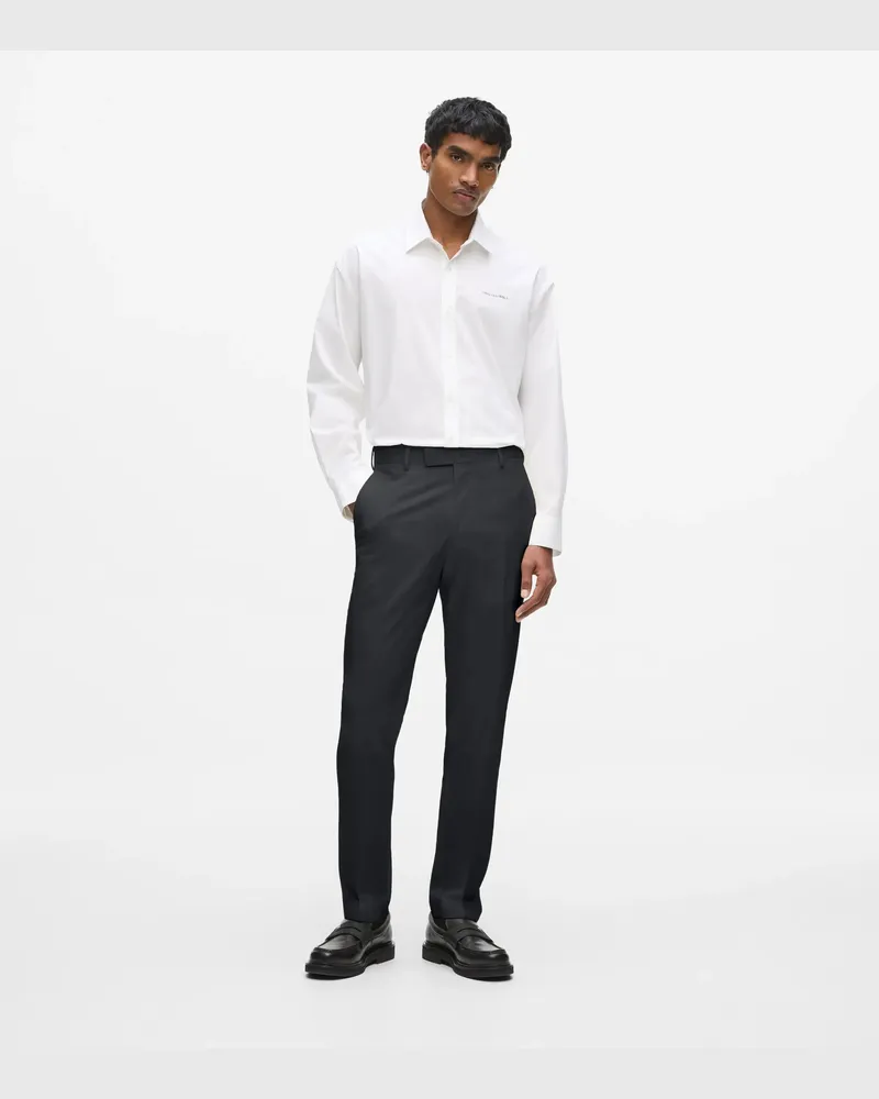 Karl Lagerfeld Hose Aus Wollgemisch, Herren, Schwarz, Größe Schwarz