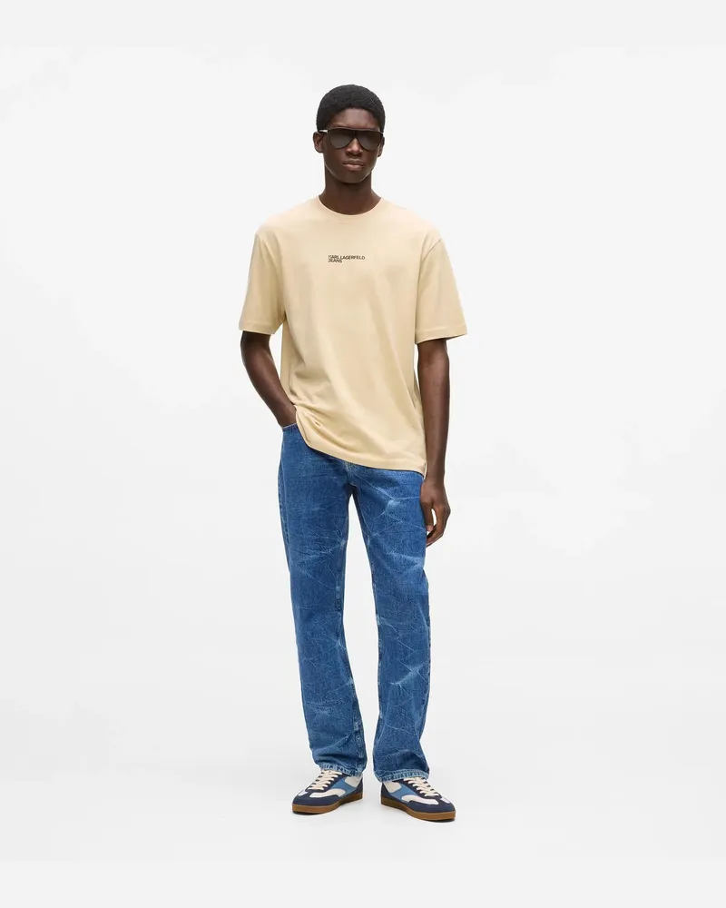 Karl Lagerfeld Gerade Geschnittene Jeans Mit Marmorierung, Herren, Marble Blue, Größe Marble