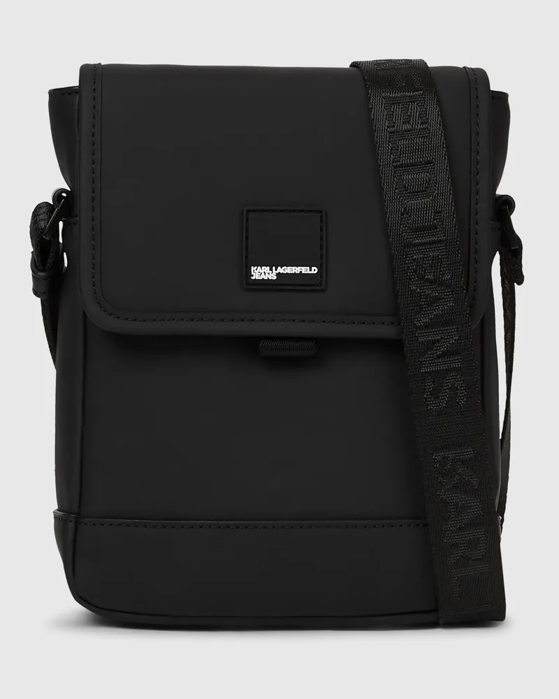 Karl Lagerfeld Reportertasche Aus Beschichtetem Technischem Leder, Herren, Schwarz, Größe Schwarz