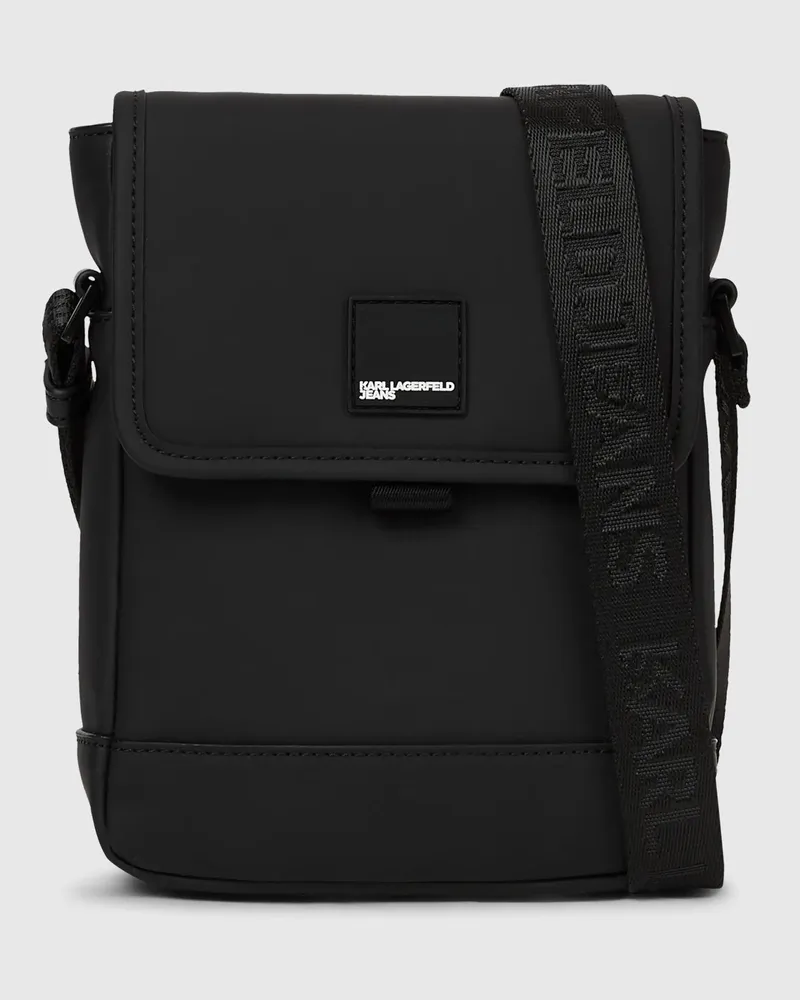 Karl Lagerfeld Reportertasche Aus Beschichtetem Technischem Leder, Herren, Schwarz, Größe Schwarz