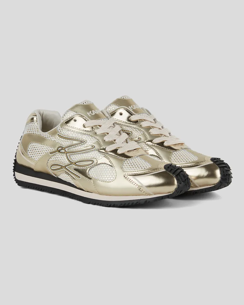 Karl Lagerfeld Velocette autograph-sneakersmit Overlay, Frau, Gold, Größe Gold