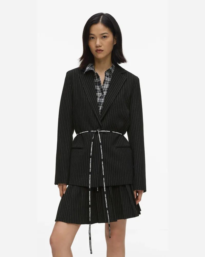 Karl Lagerfeld Nadelstreifenblazer, Damen, Garngefärbter Nadelstreifen, Größe Garngefärbter