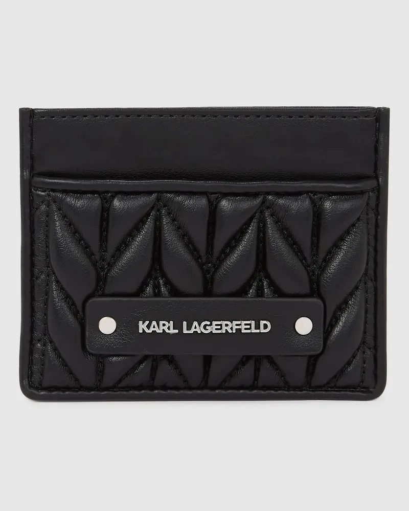 Karl Lagerfeld K/weave Kartenetui, Damen, Schwarz-nickel, Größe Schwarz-nickel