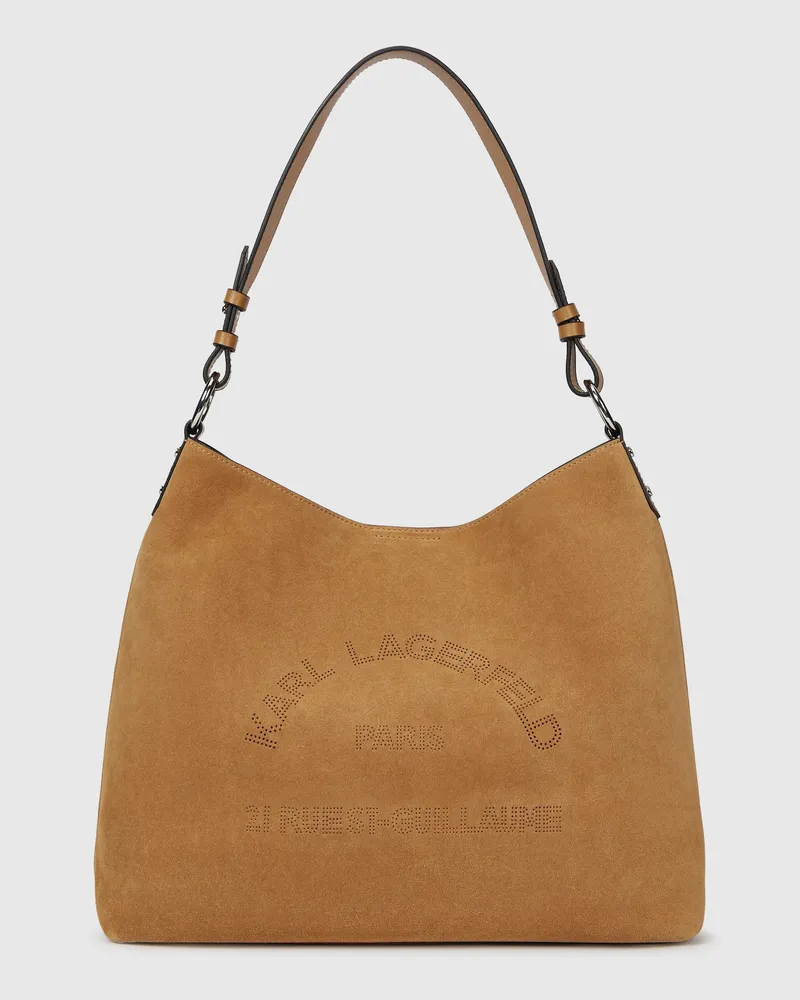 Karl Lagerfeld K/daily Hobo-tasche Aus Wildleder, Damen, Karamell, Größe Karamell