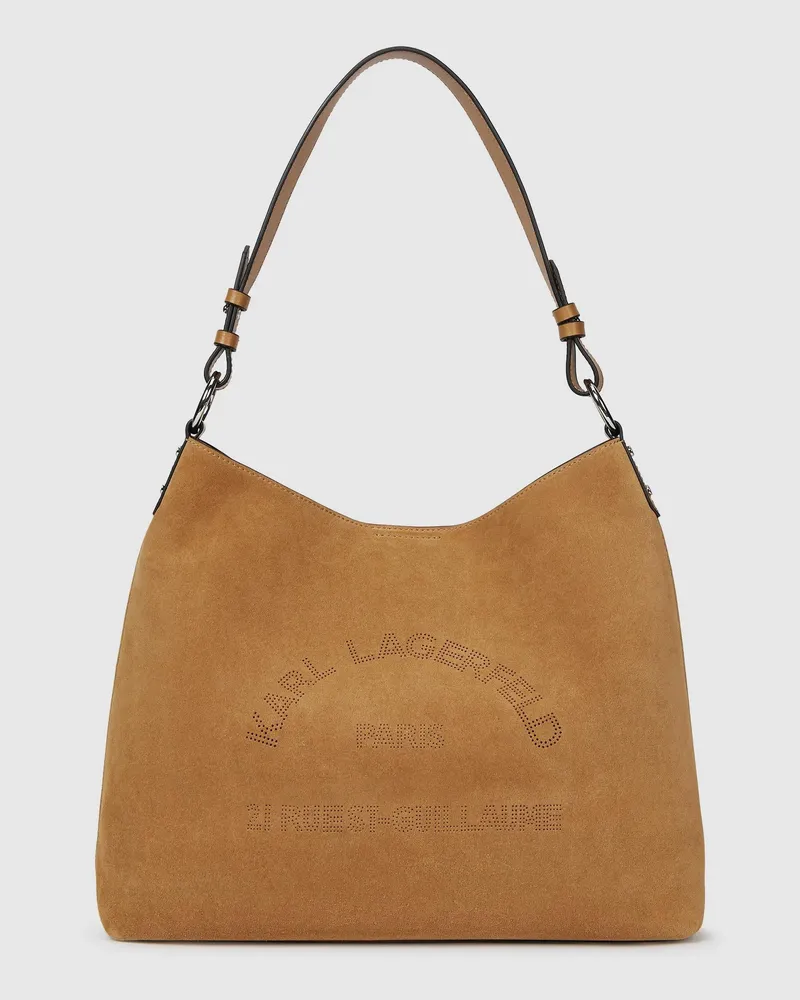Karl Lagerfeld K/daily Hobo-tasche Aus Wildleder, Damen, Karamell, Größe Karamell