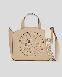 Karl Lagerfeld K/circle Kleine Tote-bag mit Lochmuster, Frau, Sand Sand