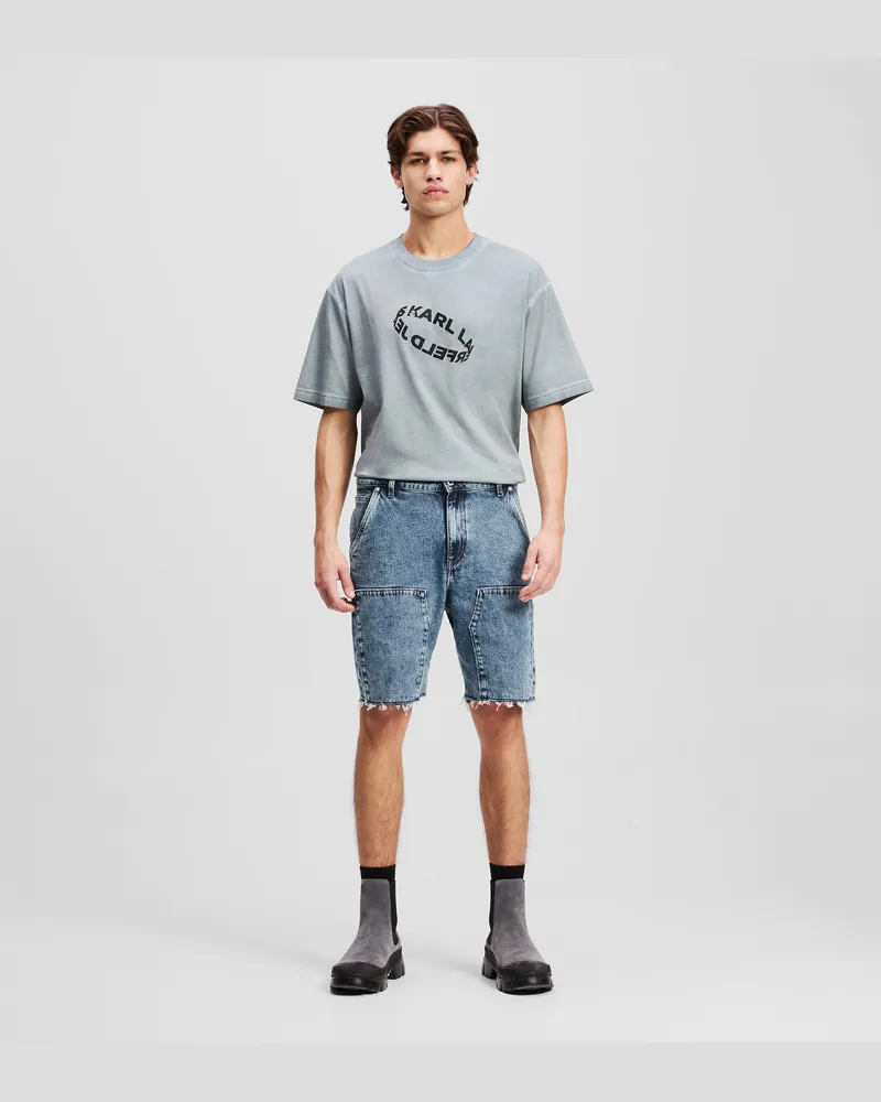 Karl Lagerfeld Carpenter-denim-shorts, Mann, Gewaschenes Mittelblau, Größe Gewaschenes