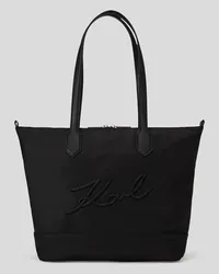 Karl Lagerfeld K/signature mittelgrosse Tote-bag aus Nylon, Frau, Schwarz Schwarz