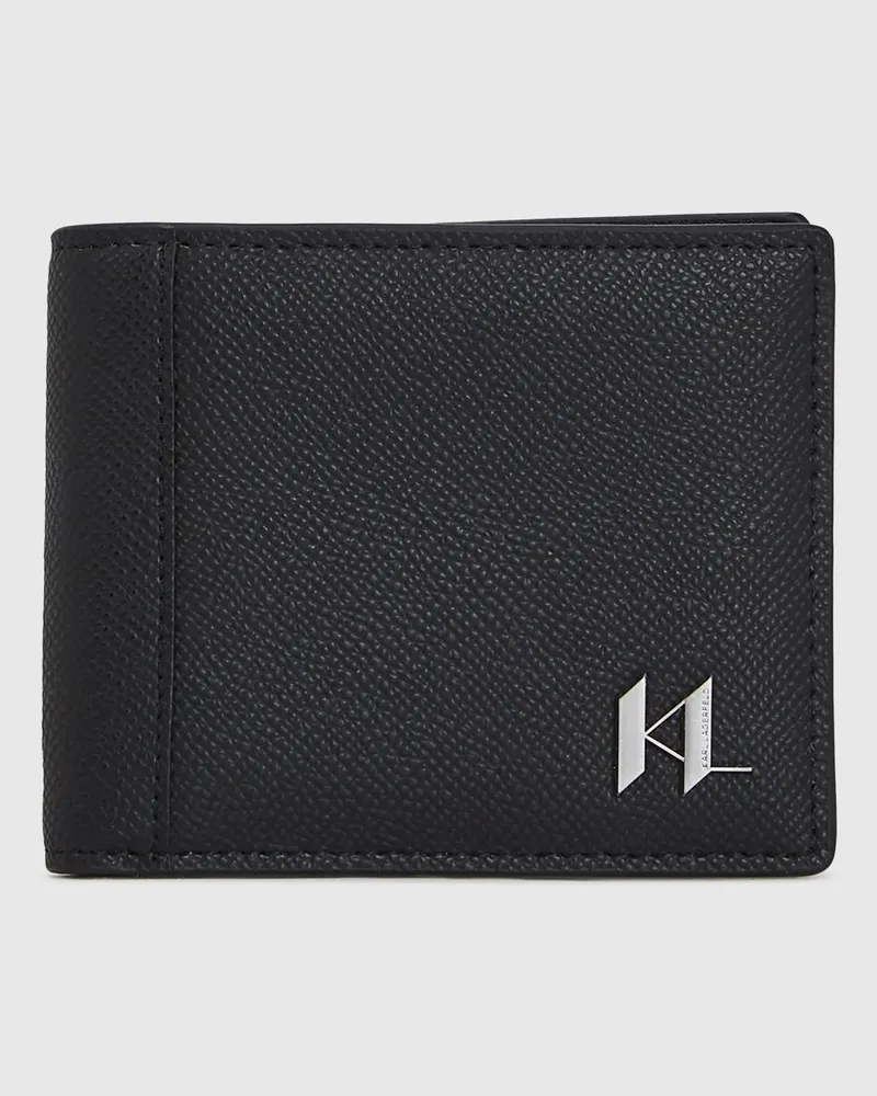Karl Lagerfeld Geldbörse Aus Leder Mit K/monogram, Herren, Schwarz, Größe Schwarz