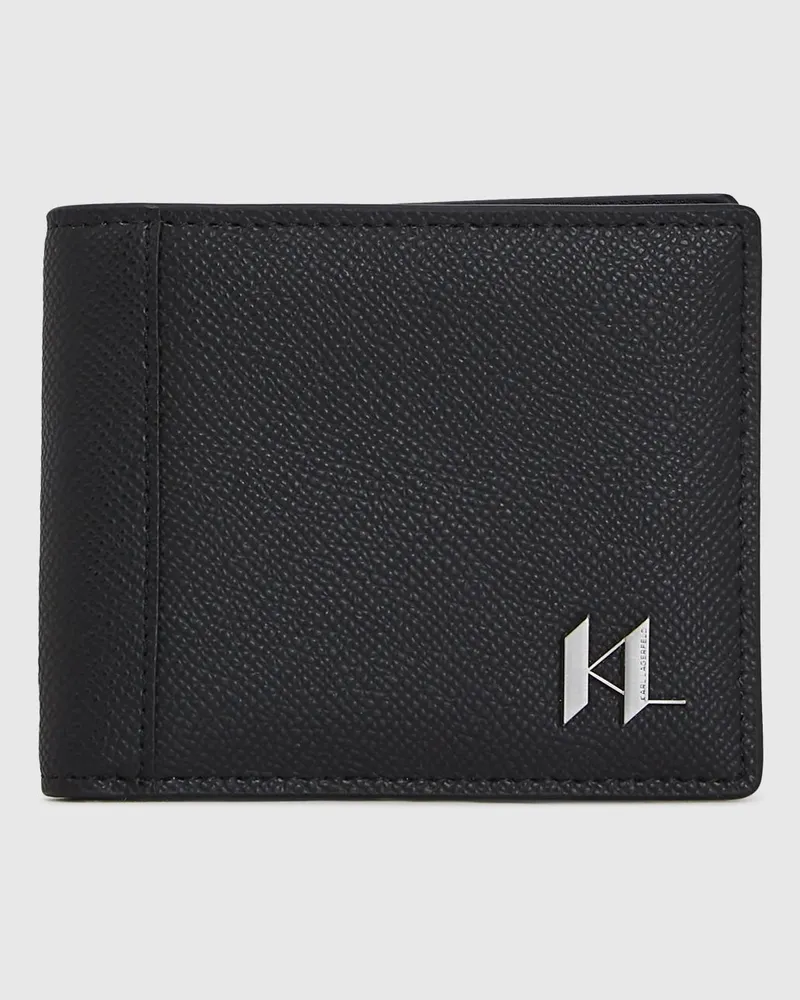 Karl Lagerfeld Geldbörse Aus Leder Mit K/monogram, Herren, Schwarz, Größe Schwarz